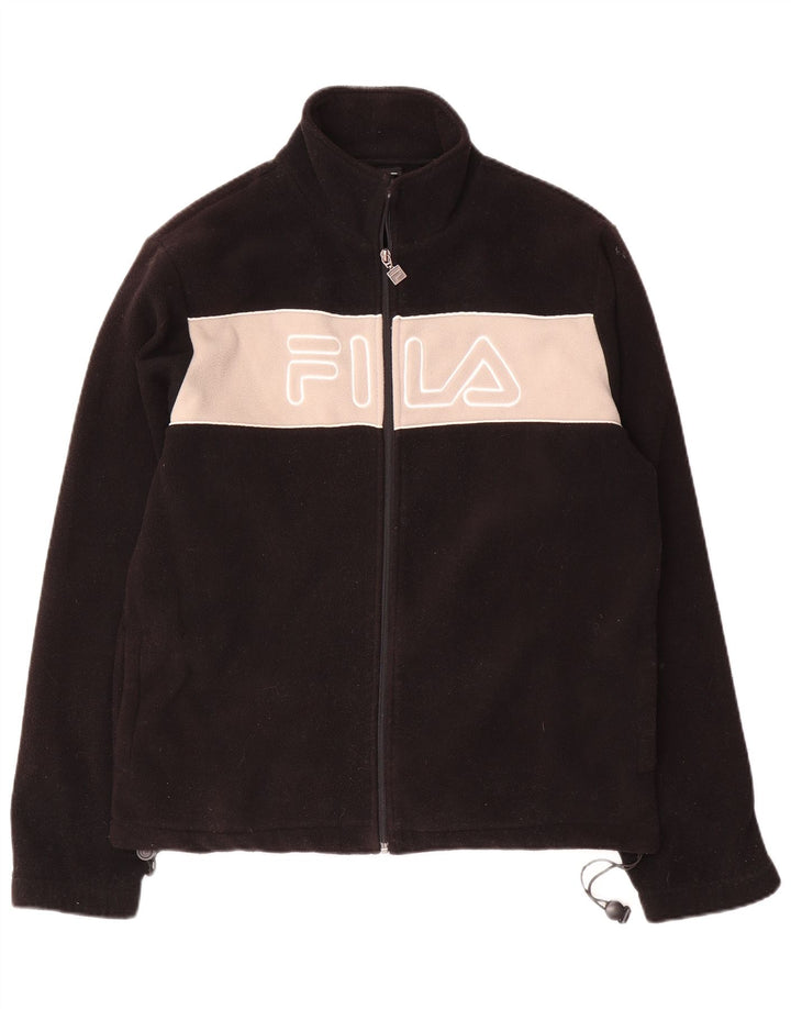 Fila Veste polaire graphique pour homme UK 38 Medium Noir Colourblock