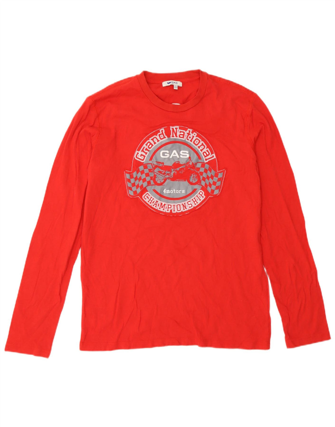 Gas Garçon Graphique Top Manches Longues 11-12 ans Rouge Coton