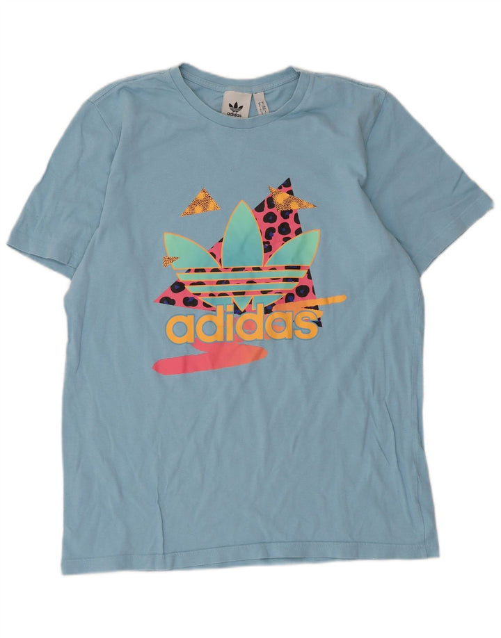 Adidas T-Shirt Graphique Homme Bleu Moyen Coton