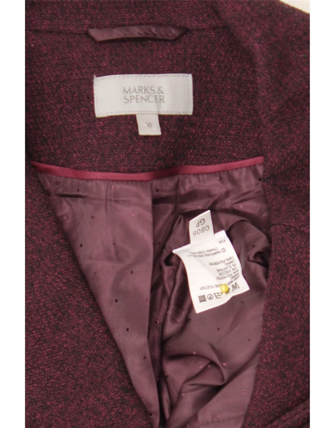 Marks & Spencer Veste blazer croisée pour femme UK 18 XL Bordeaux