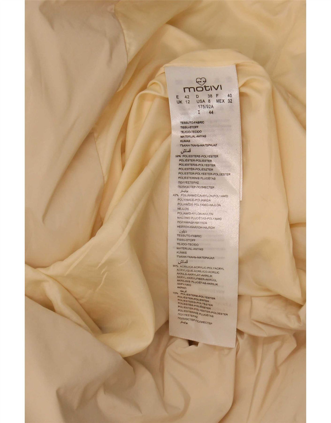 MOTIVI Manteau rembourré à capuche pour femme UK 12 Polyester beige moyen