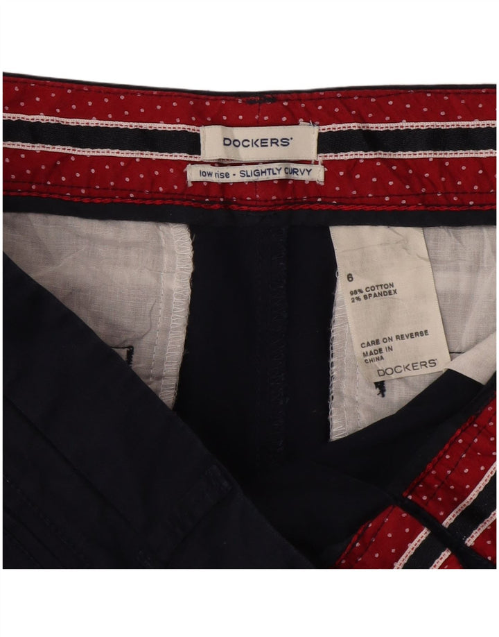 DOCKERS Short chino légèrement courbé pour femme US 6 Medium W30 Bleu marine