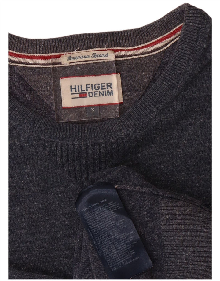 Tommy Hilfiger Pull à col rond pour homme Petit coton bleu marine