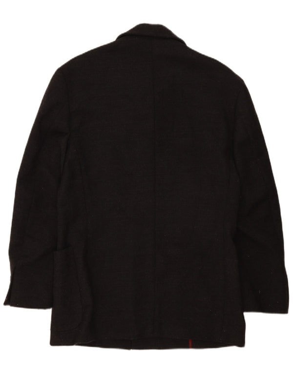 Carlo Pignatelli Veste blazer à 4 boutons pour homme UK 36 Petite laine noire