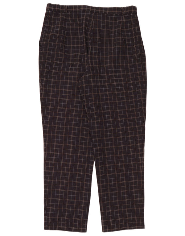 Marks & Spencer Pantalon Chino Femme UK 14 Large W32 L28 Bleu Marine à Carreaux