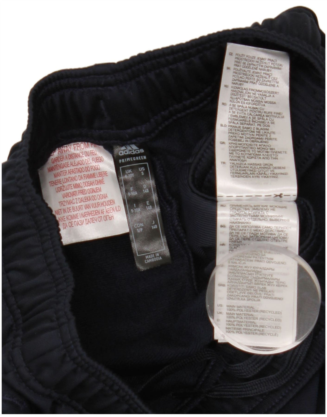 ADIDAS Pantalon de survêtement Primegreen garçon 9-10 ans bleu marine polyester