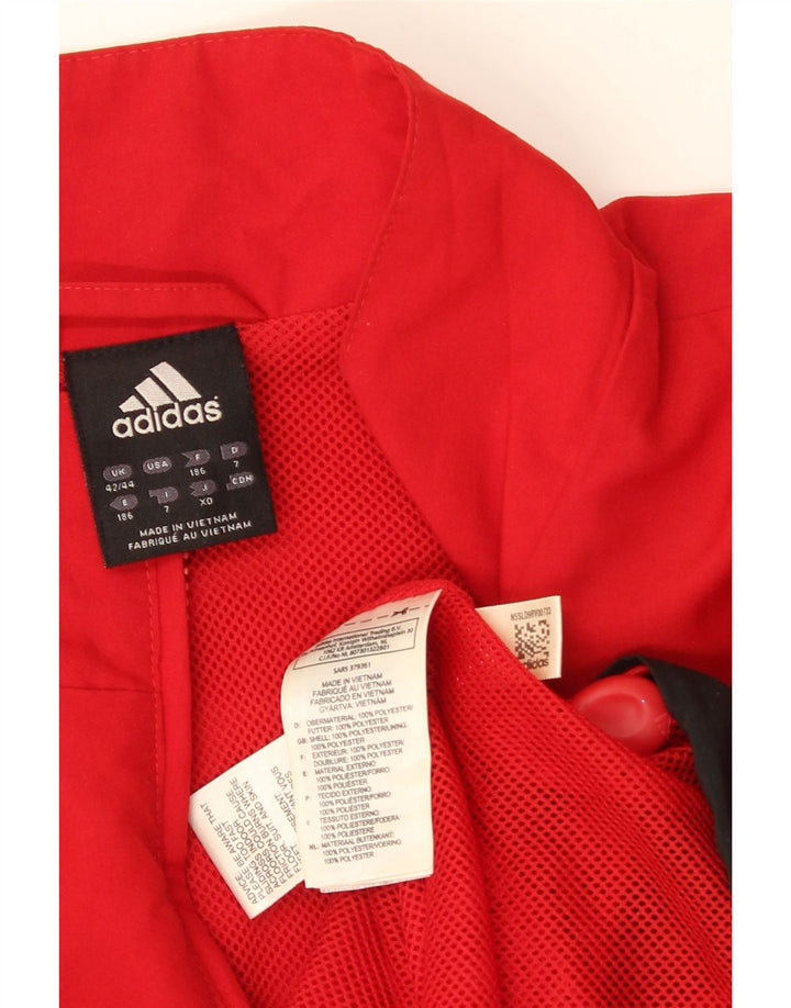 Adidas Veste de survêtement pour homme UK 42/44 Large Rouge Colorblock Polyester