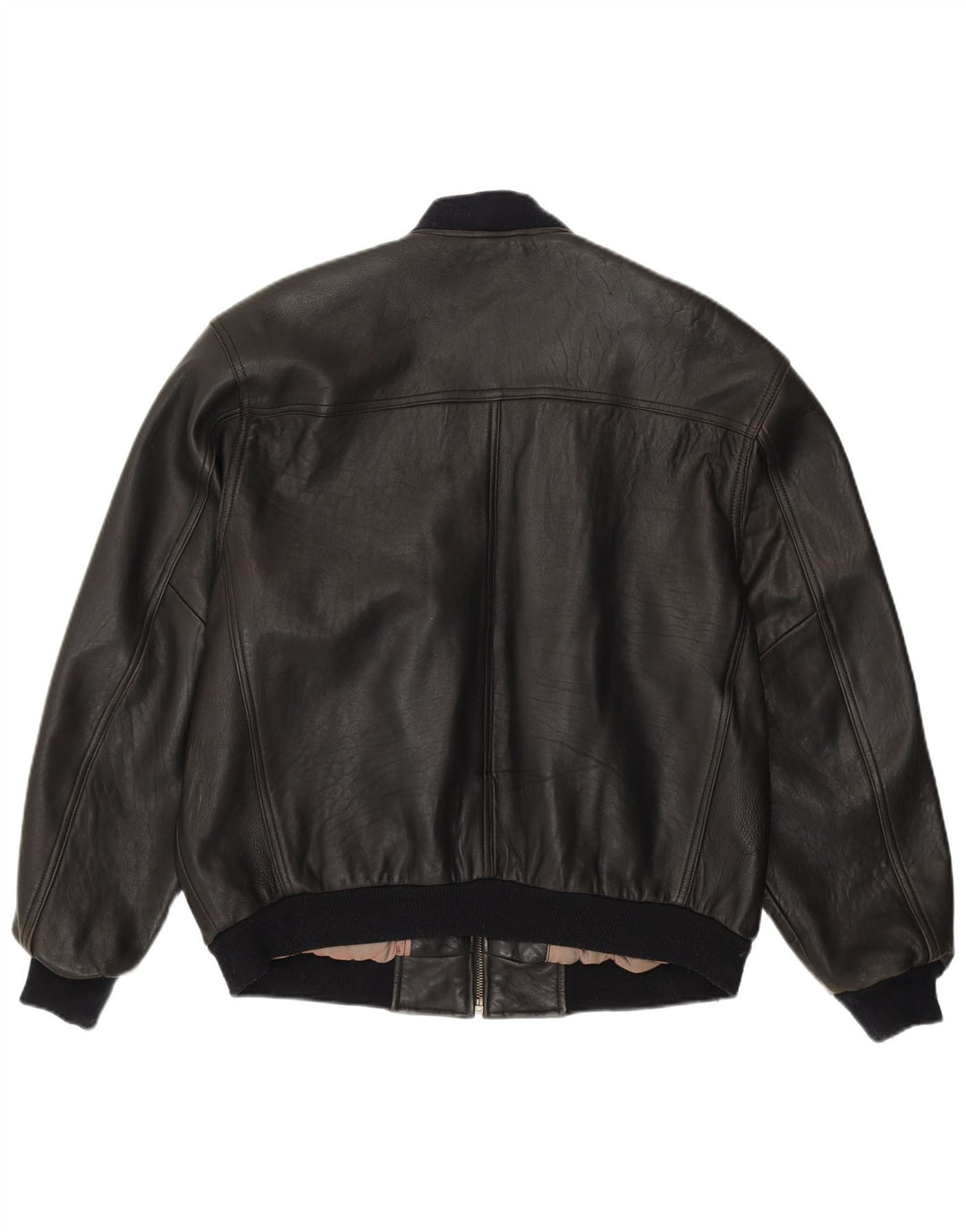 Conte Massimo Veste Bomber Coupe Ample Homme IT 48 Cuir Noir Moyen