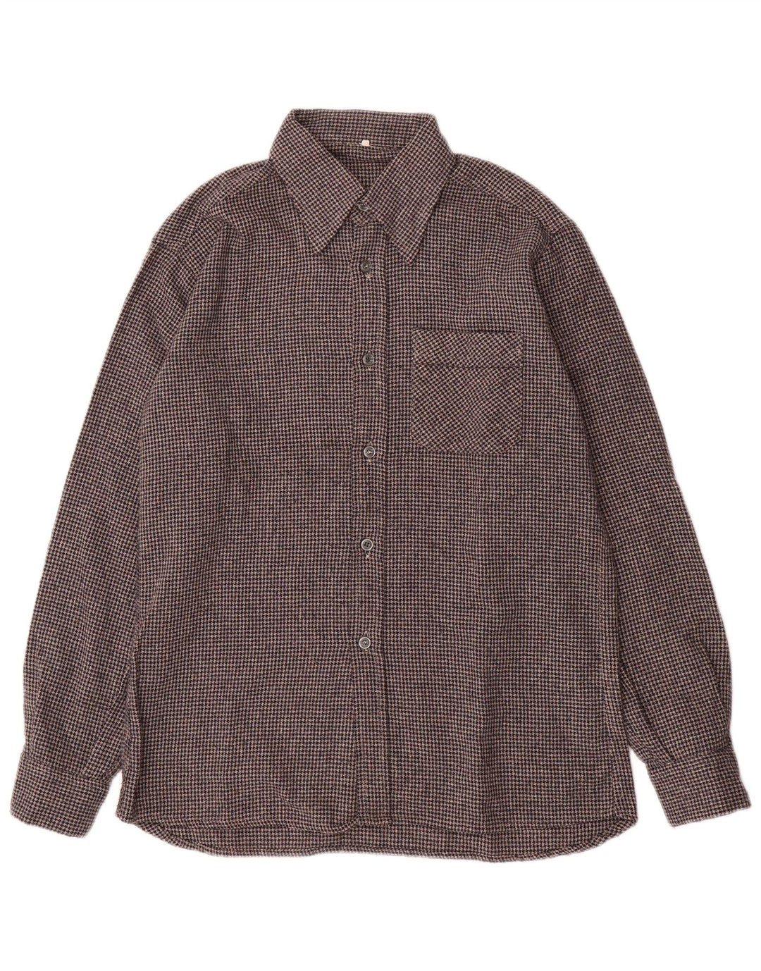 VINTAGE Chemise en flanelle homme taille 40 pied de poule gris moyen