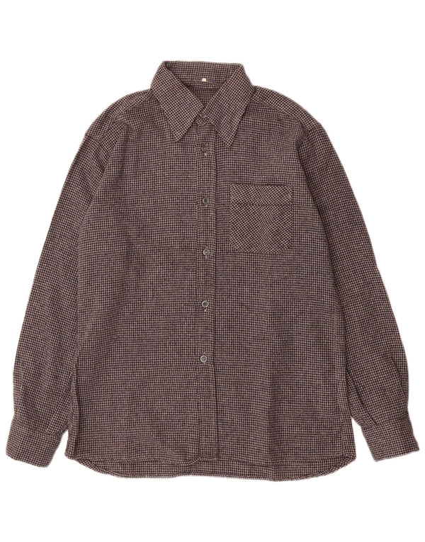 VINTAGE Chemise en flanelle homme taille 40 pied de poule gris moyen