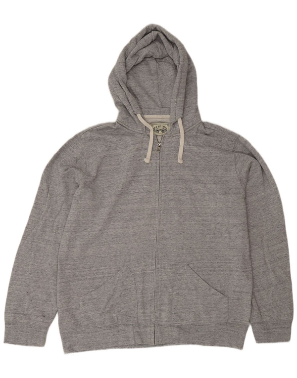 Celio Pull à capuche zippé pour homme 2XL en coton moucheté gris