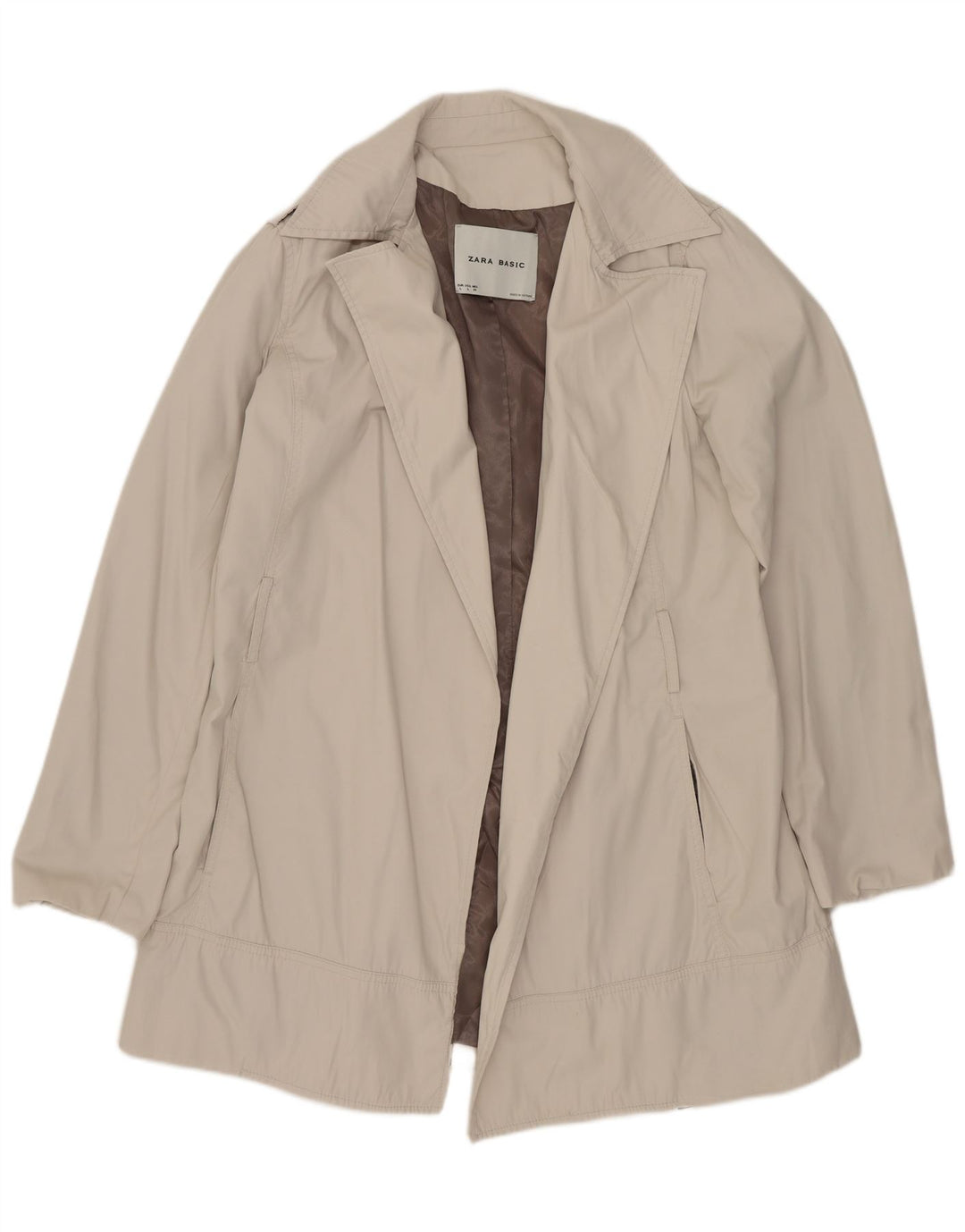 Zara Trench ouvert pour femme UK 16 Large Blanc cassé