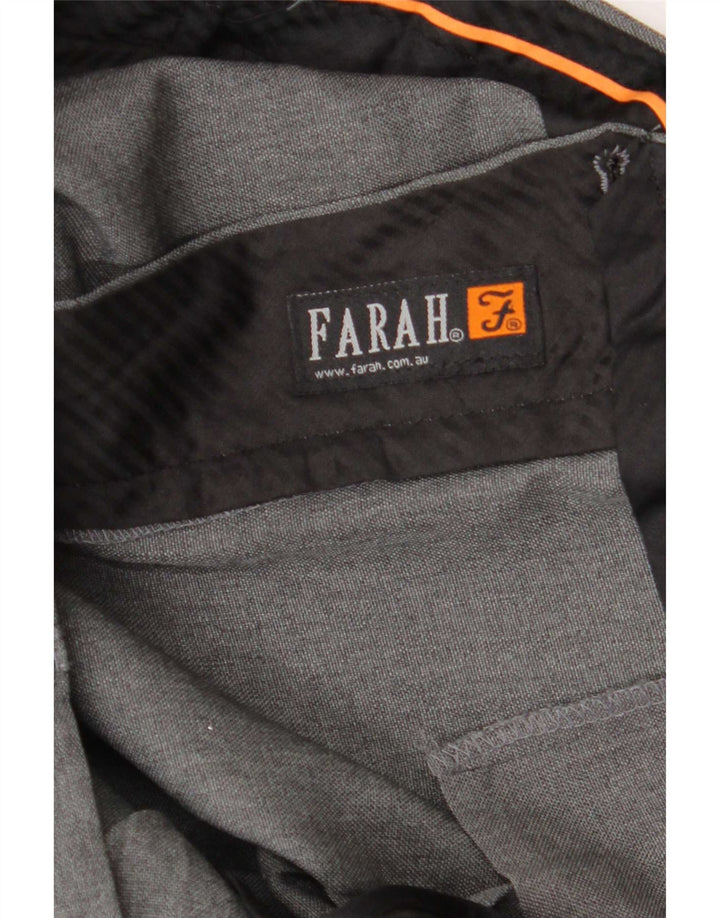 Farah Pantalon de Costume Droit Homme W46 L27 Gris Polyester