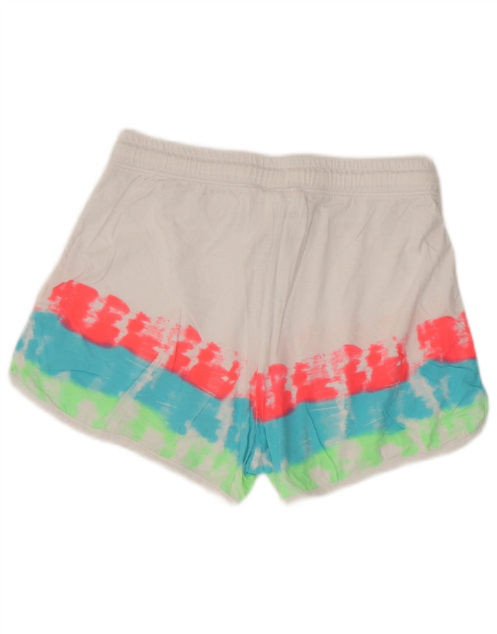 CHAMPION Short de sport pour femme UK 12 Coton blanc tie-dye moyen