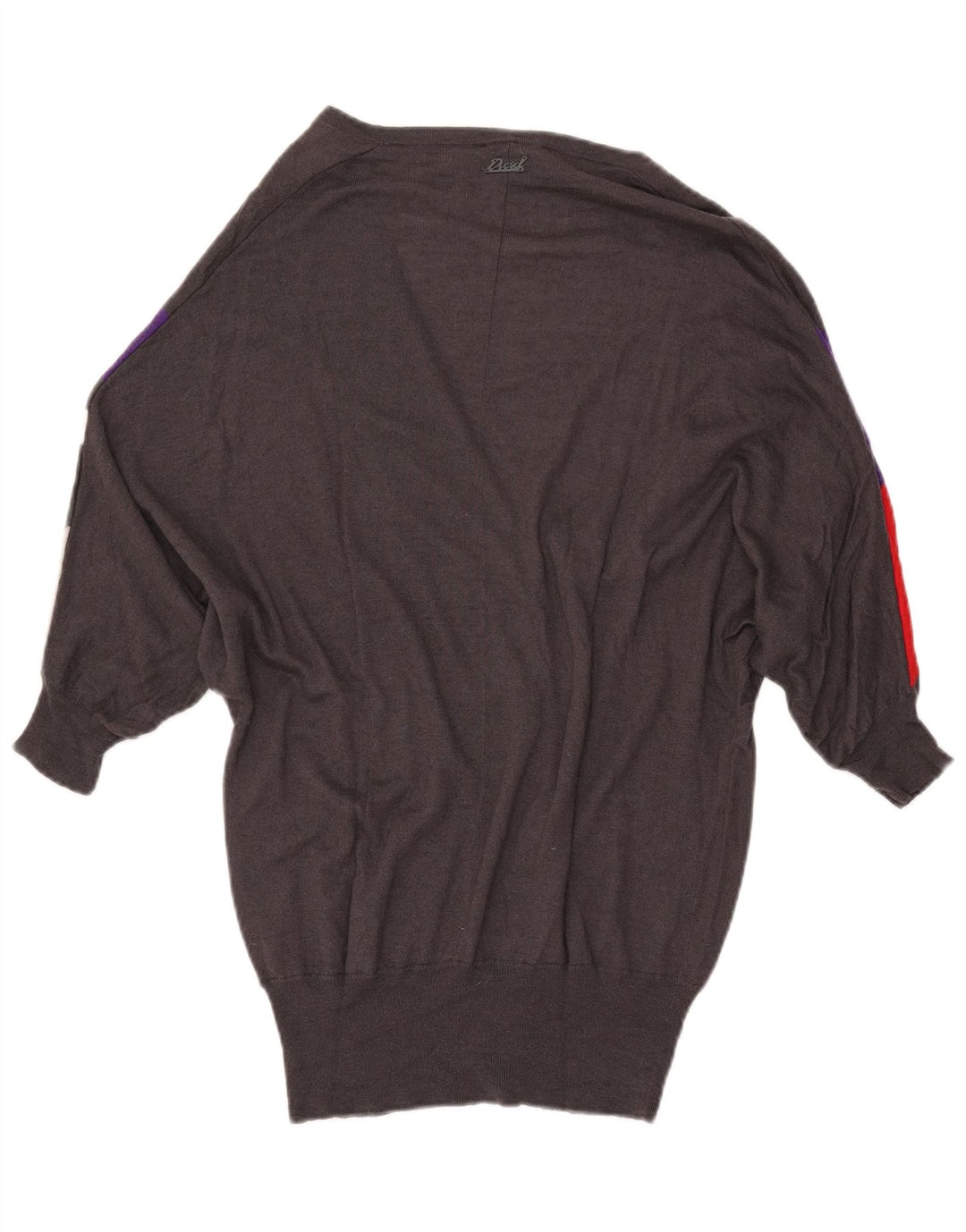 DIESEL Pull cardigan long pour femme UK 10 Small Gris Colorblock