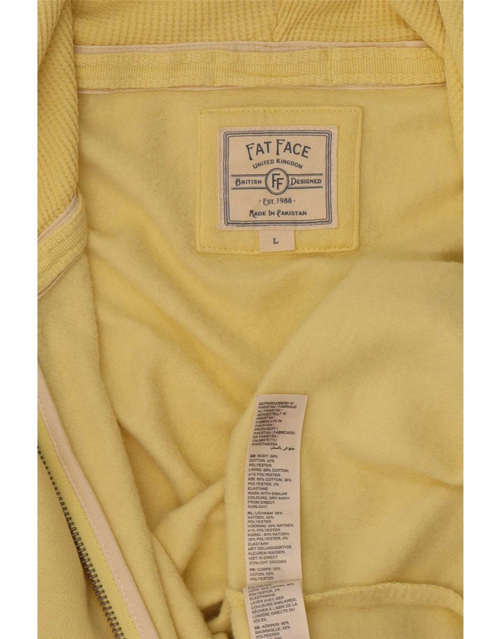 Fat Face Pull à capuche zippé pour homme en coton jaune grand