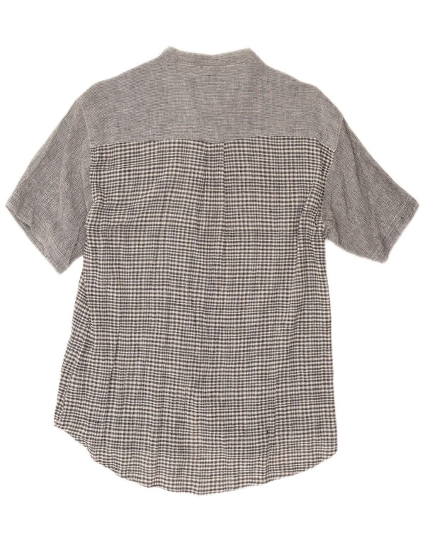 Amaranto Chemise à manches courtes pour femme UK 44 Coton à carreaux gris moyen