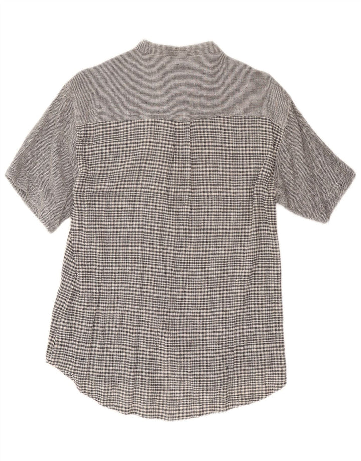 Amaranto Chemise à manches courtes pour femme UK 44 Coton à carreaux gris moyen