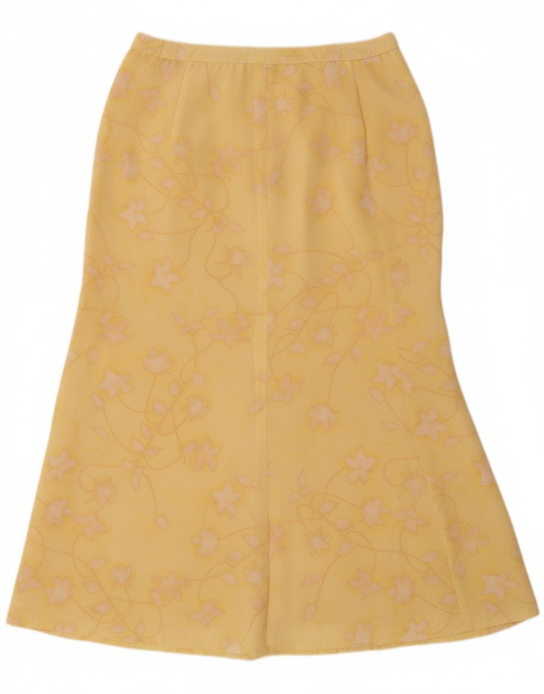 JACQUES VERT Jupe trapèze pour femme UK 12 Medium W30 Jaune Floral Polyester