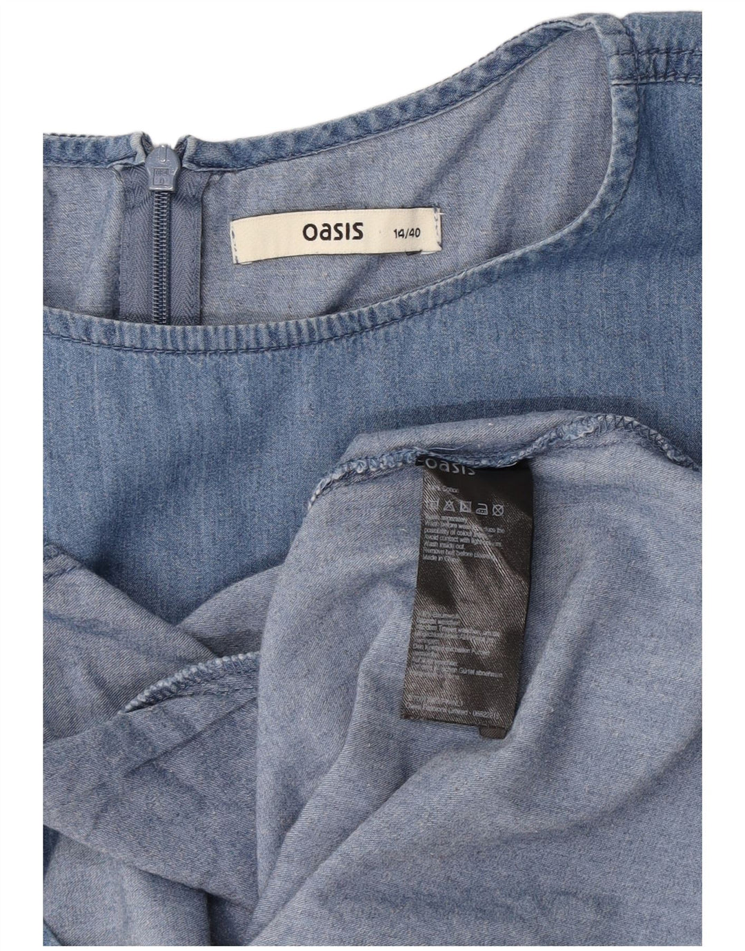 Oasis Robe en jean pour femme UK 44 Bleu moyen Coton