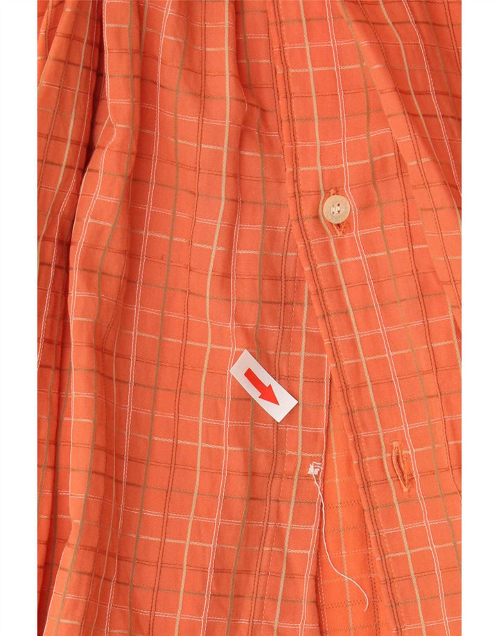 Lacoste Chemise Homme Taille 39 Coton à Carreaux Orange Moyen