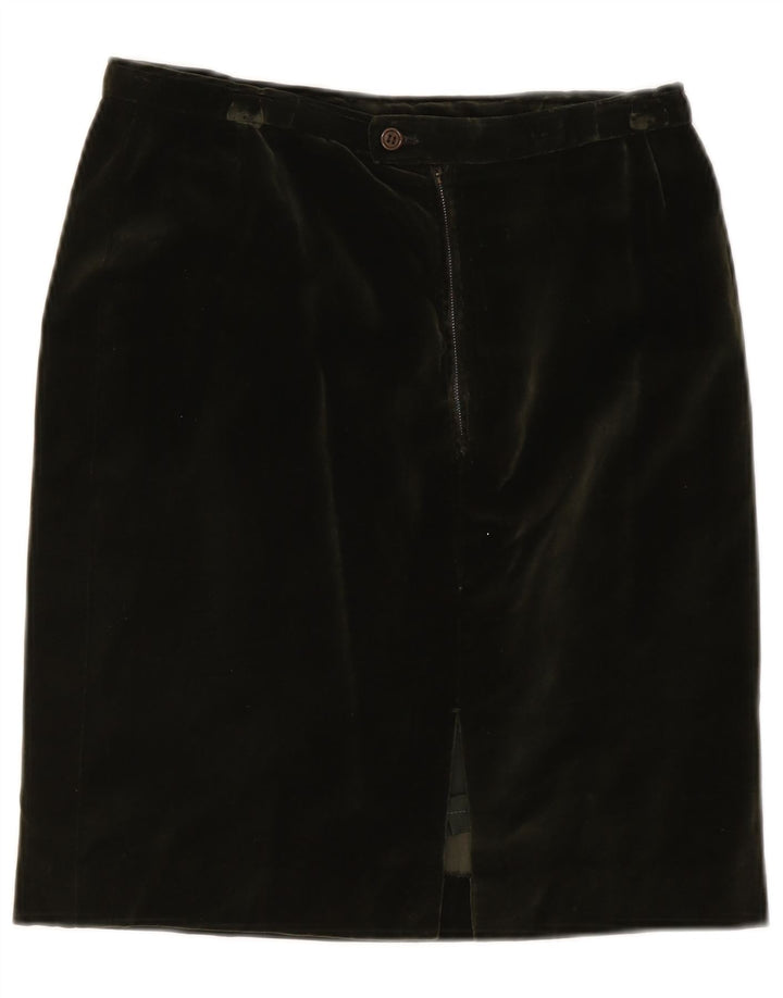 jupe crayon en velours femme vintage W28 Vert moyen