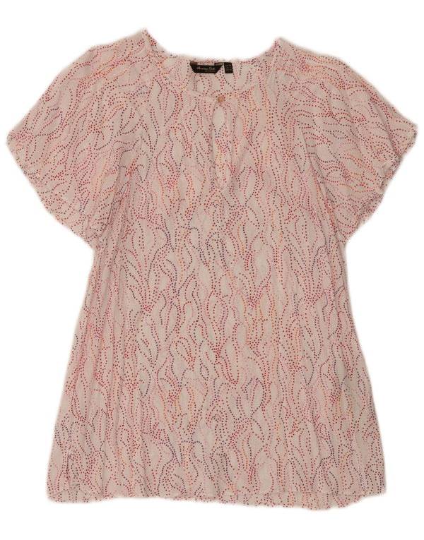 Massimo Dutti Womens Abstract Pattern Blouse Top EU 38 Small White Viscose