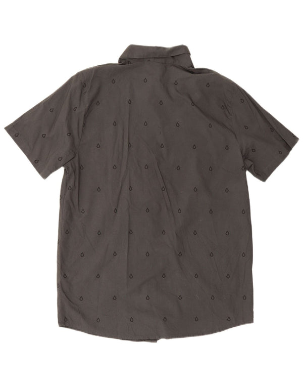 Volcom Chemise graphique à manches courtes pour hommes, grand coton géométrique gris