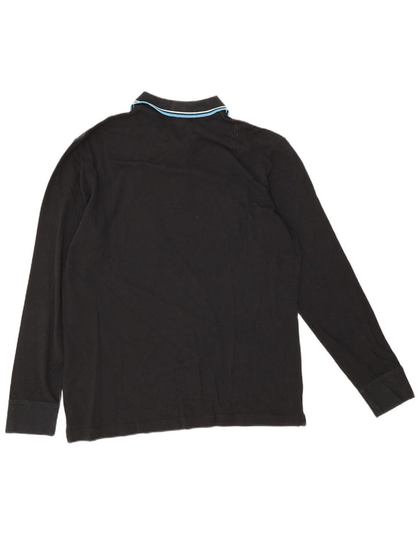 Diadora Polo à Manches Longues Homme XL Noir Coton