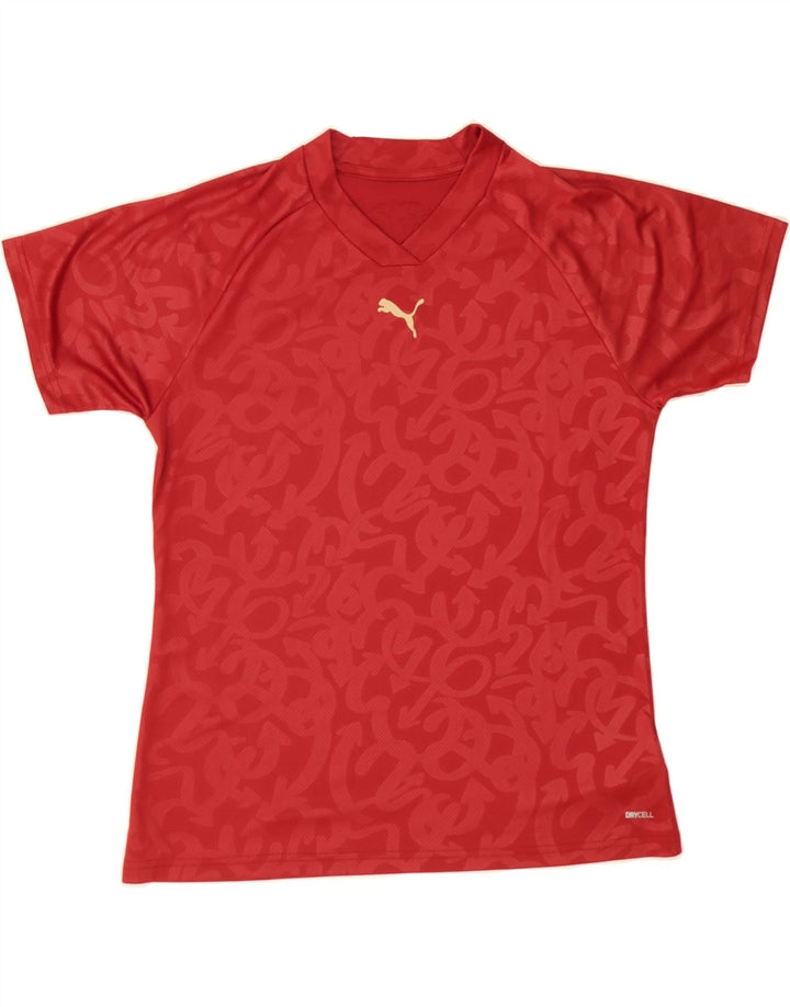 PUMA Womens Graphic T-Shirt Top UK 16 Large Red Polyester Vintage Puma and Second-Hand Puma from Messina Hembry 