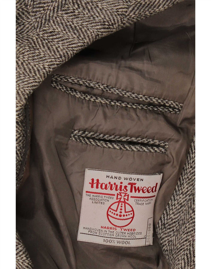 Harris Tweed Veste Blazer 2 Boutons pour Homme UK 40 Grande Laine à Chevrons Gris