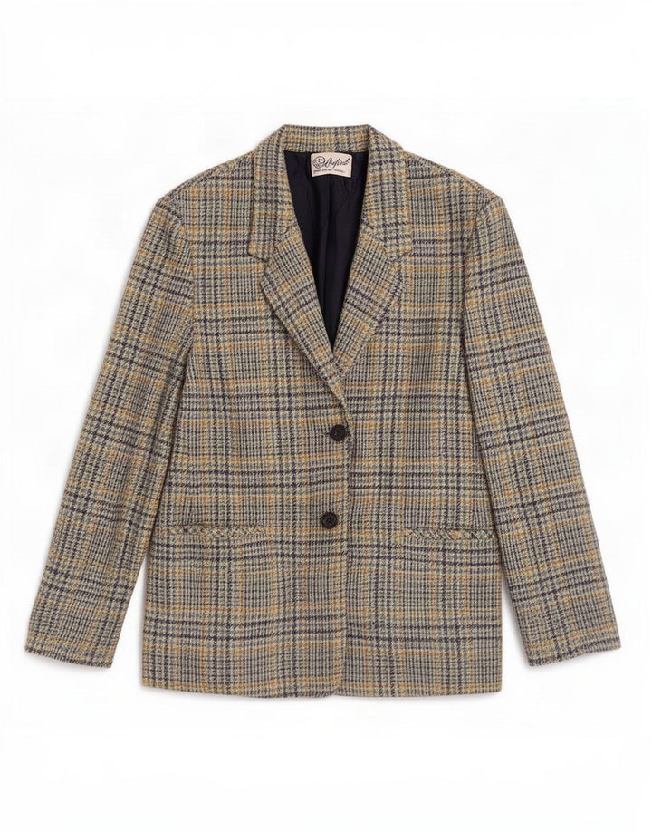 Oxford Veste Blazer 2 Boutons pour Femme UK 14 Grand Pied-de-Poule Multicolore