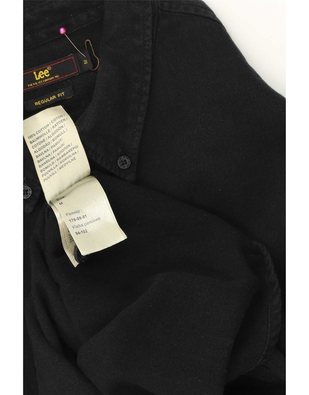 Lee Chemise Regular Fit Homme Noir Moyen Coton