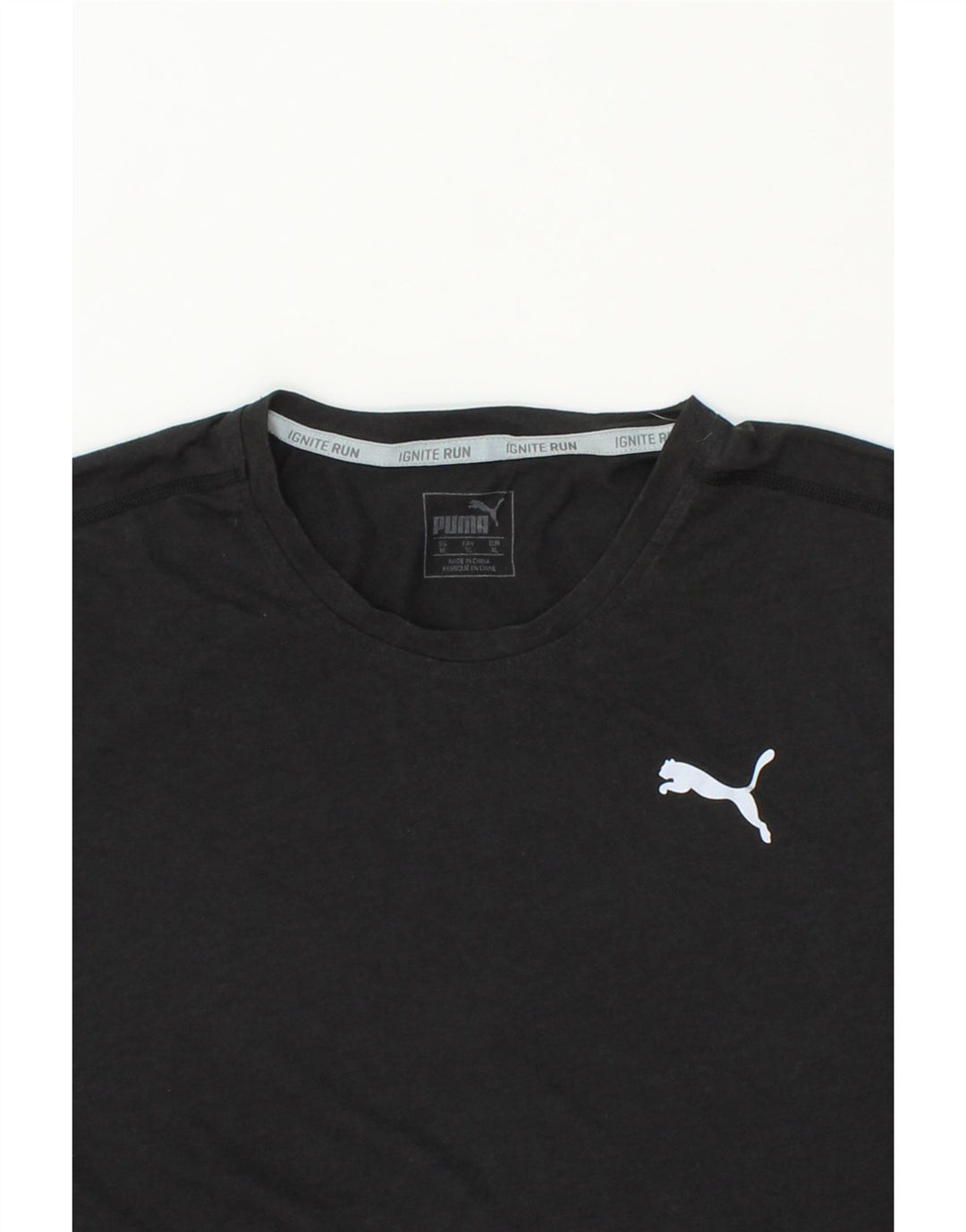 PUMA Mens T-Shirt Top XL Black Polyester Vintage Puma and Second-Hand Puma from Messina Hembry 