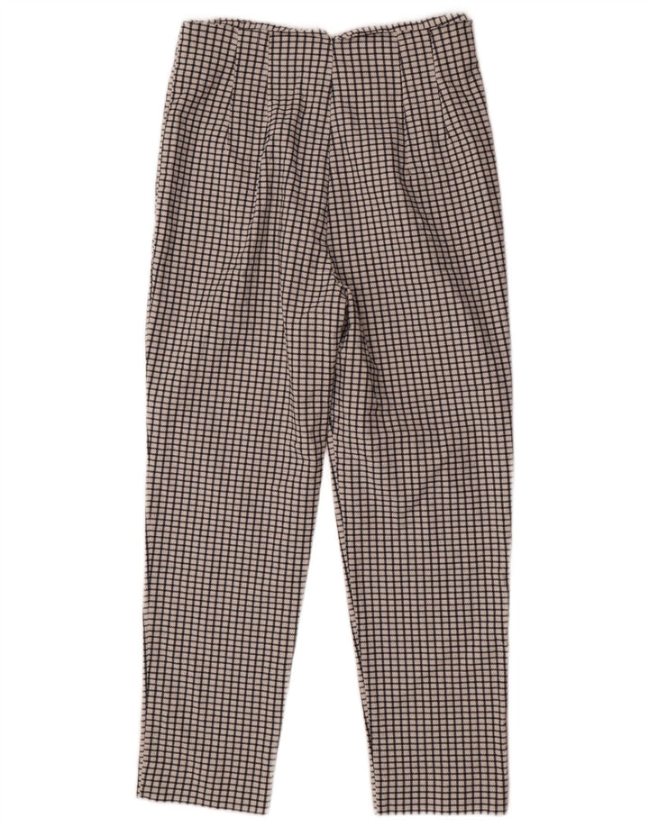 Zara Pantalon Chino Fuselé Femme Large W30 L27 Blanc Carreaux Polyester