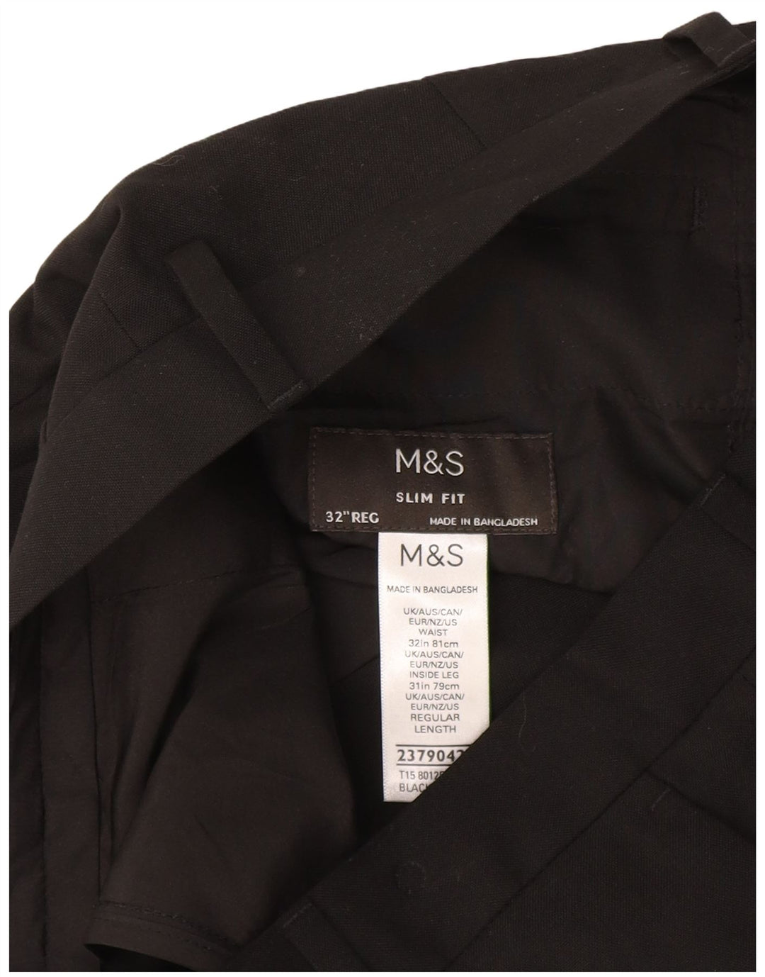 Marks & Spencer Pantalon de costume coupe slim pour femme W32 L31 Noir Polyester