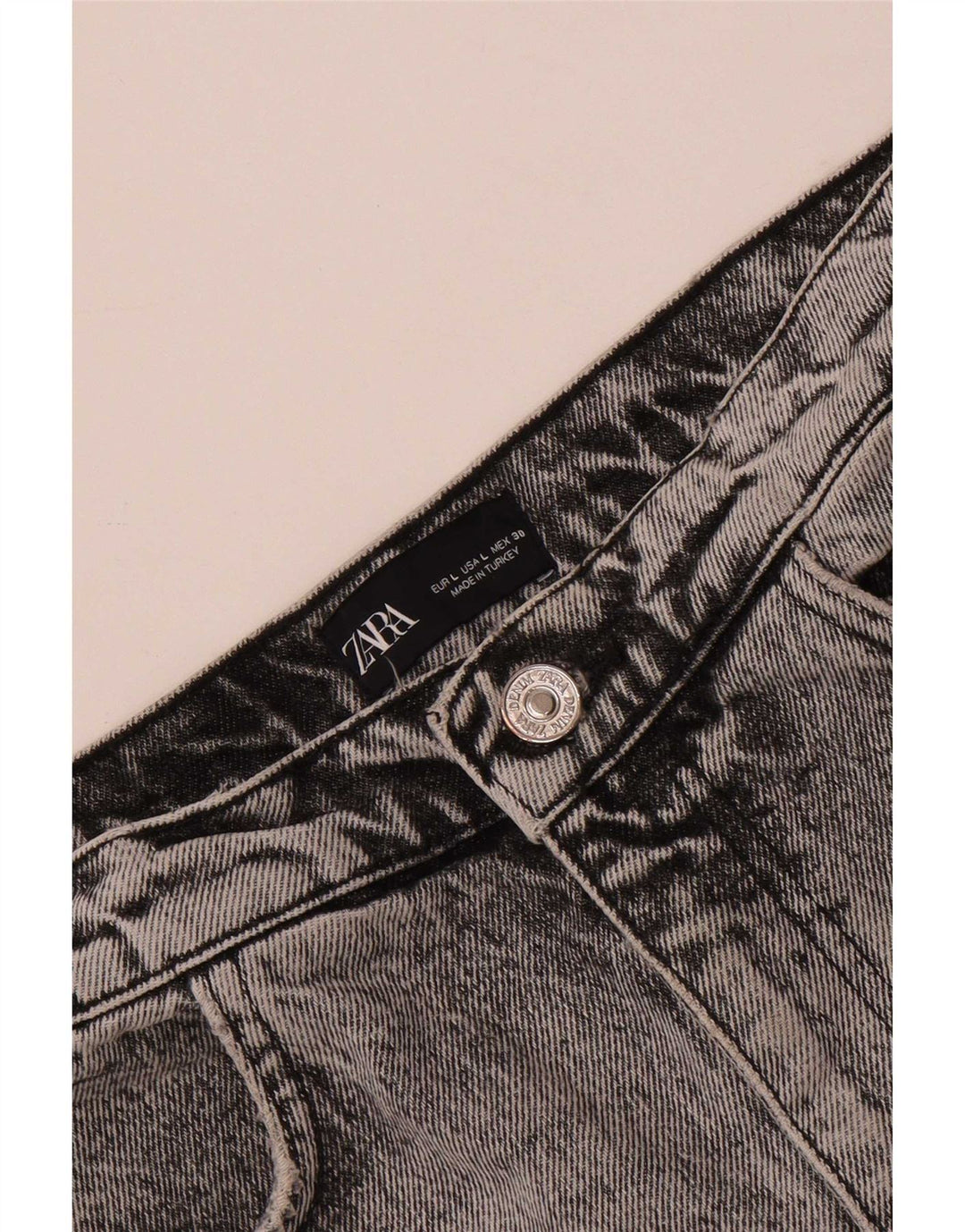 Zara Femme Jupe En Jean Large W30 Gris