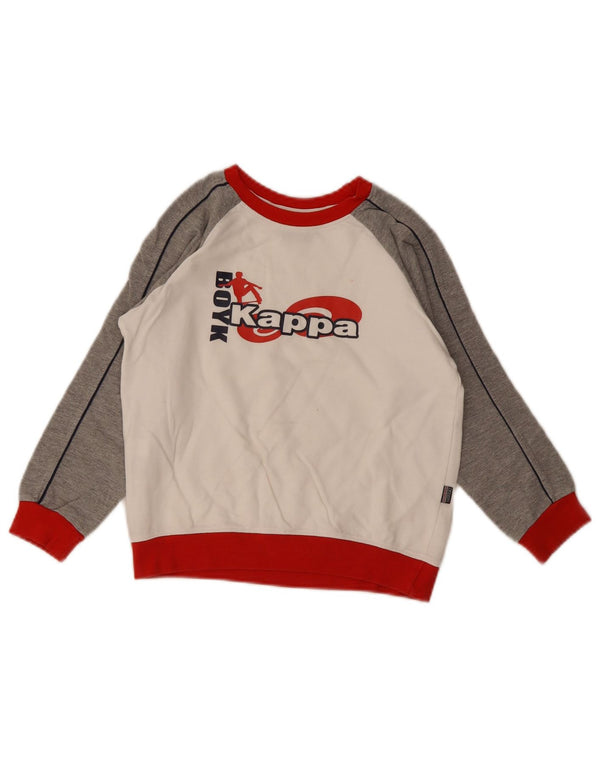 Kappa Sweat-shirt graphique pour garçon 6-7 ans Blanc Colorblock Coton