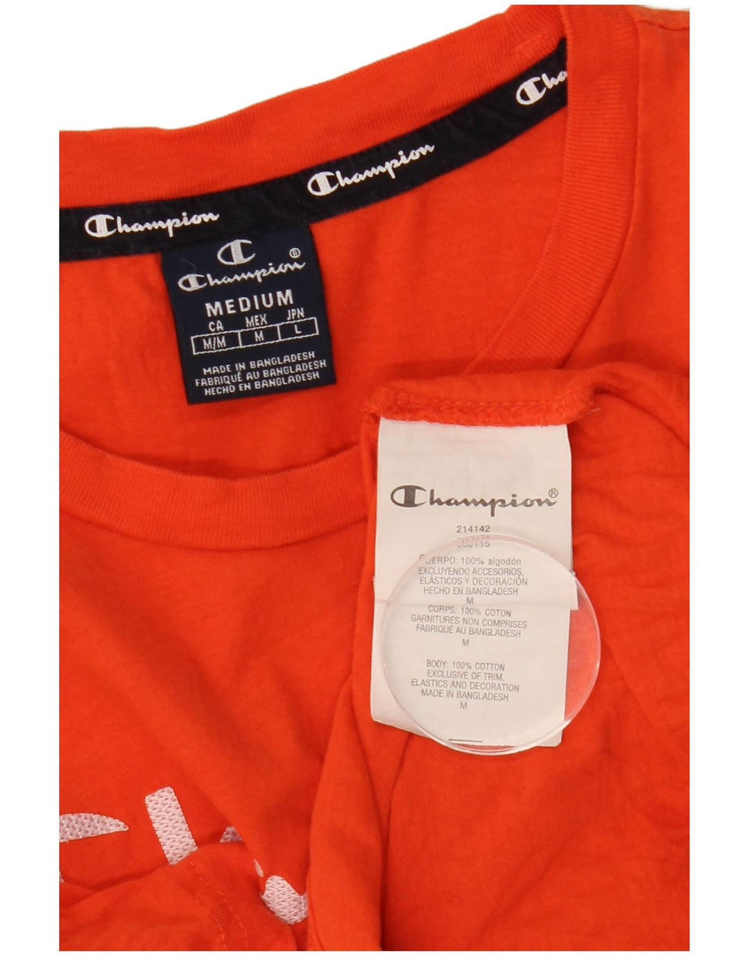 Champion T-Shirt Graphique Femme UK 14 Coton Orange Moyen