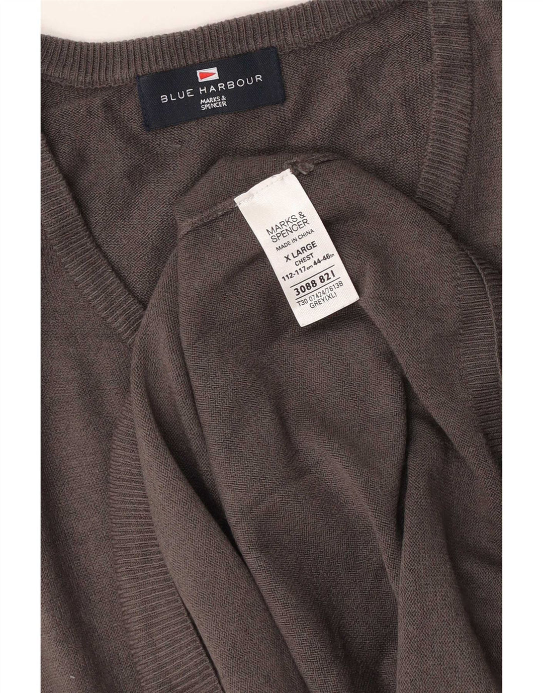 Marks & Spencer Débardeur Blue Harbor Vest Homme Gris Acrylique XL