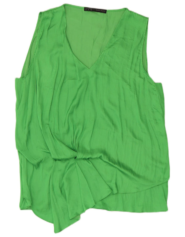 Zara Chemisier sans manches pour femme UK 18 XL Vert