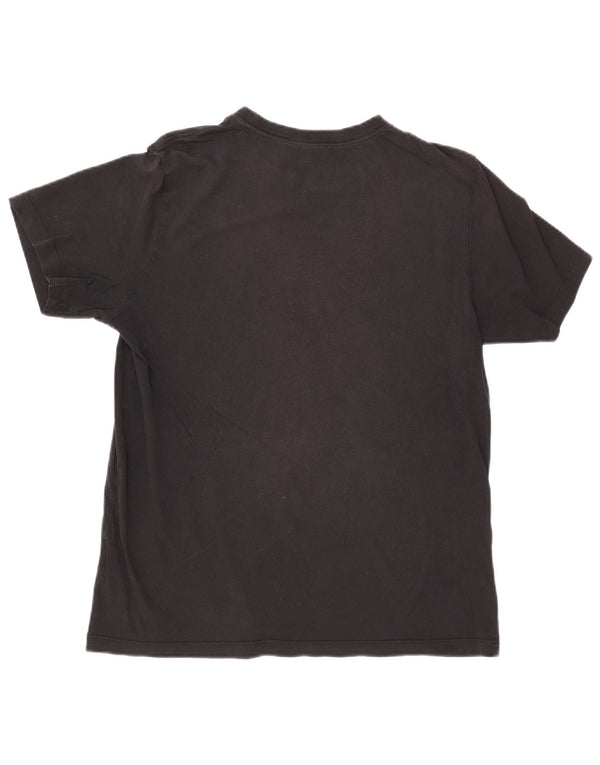 NIKE T-shirt graphique pour femme UK 14 en coton noir moyen