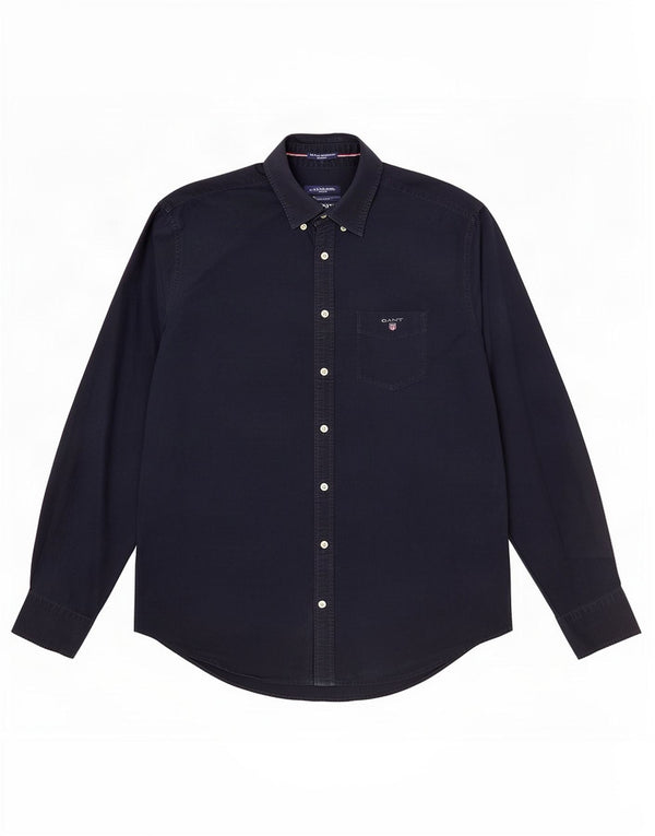 Gant Chemise Regular Fit Homme Taille 41/42 16 1/2 Large Bleu Marine Coton