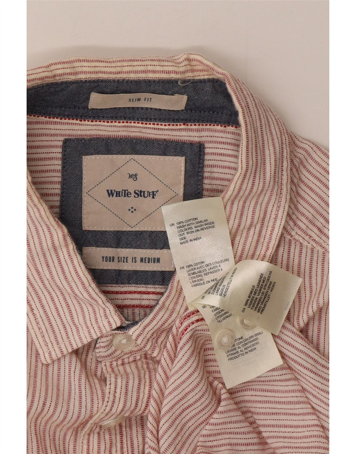 Chemise Slim Fit Homme White Stuff Coton Rayé Rose Moyen