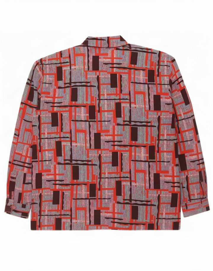 vintage Femme Chemise Oversize Blouse IT 44 Moyen Multicolore Géométrique