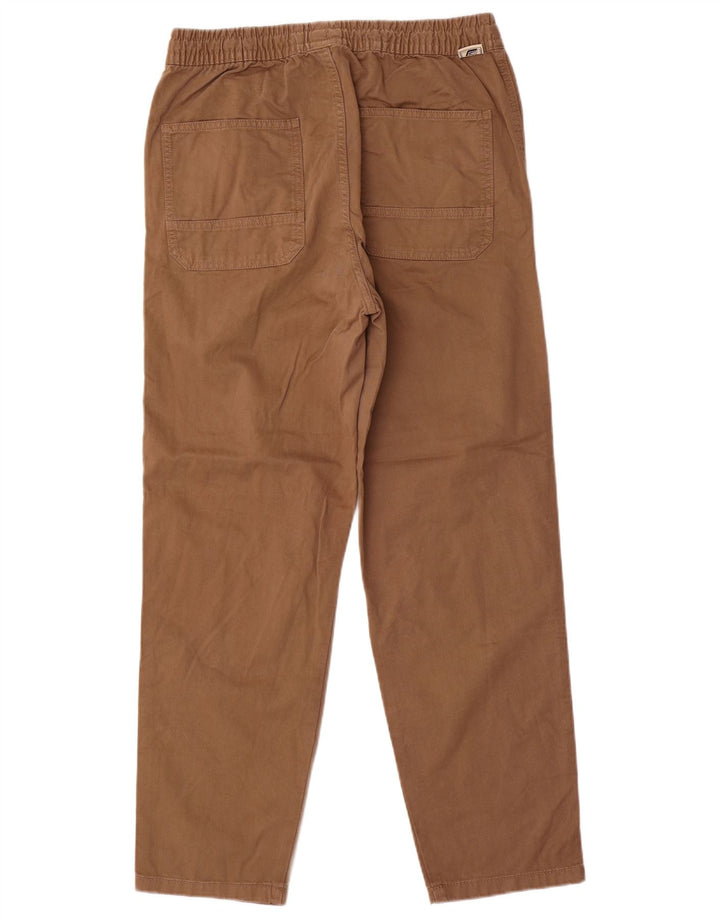 Zara Pantalon Chino Droit Homme Moyen W32 L30 Marron Coton