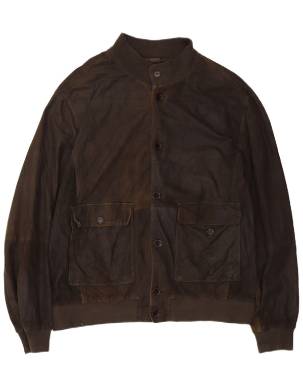 GIMO'S Veste en cuir pour homme UK 42 XL Marron