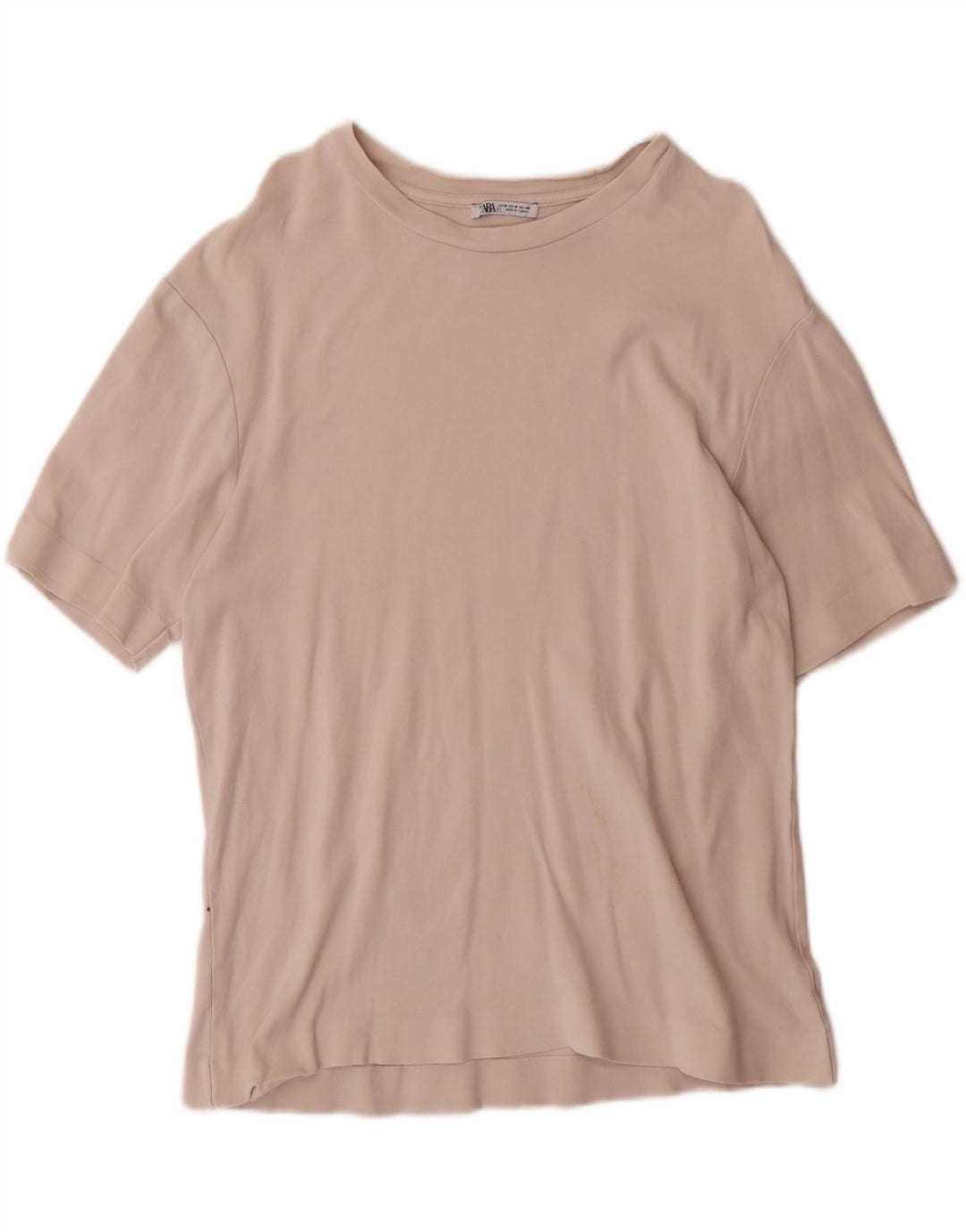 ZARA Womens T-Shirt Top UK 14 Medium Beige Vintage Zara and Second-Hand Zara from Messina Hembry 