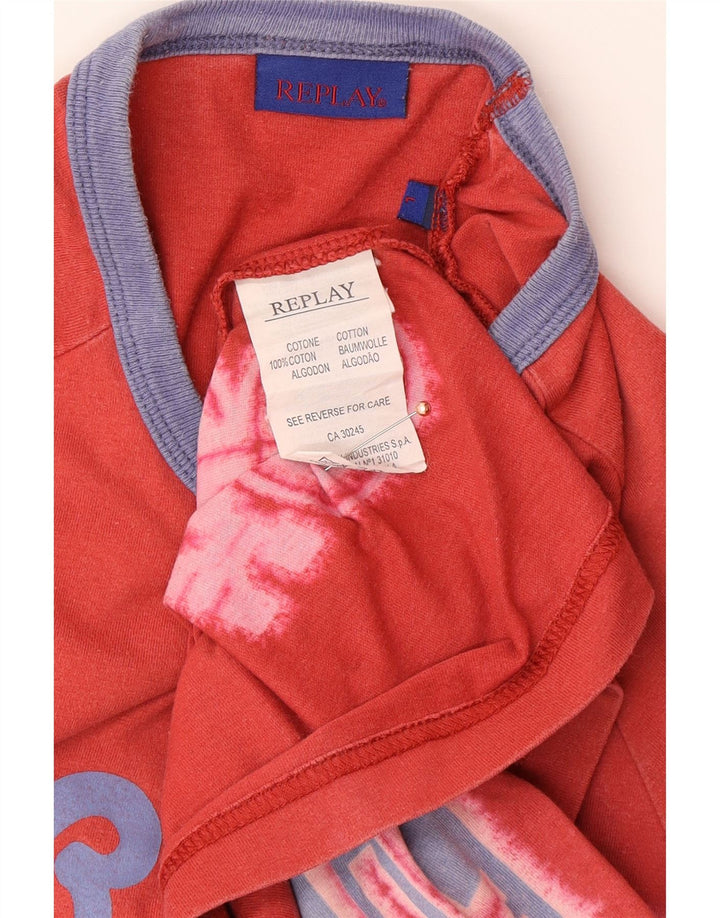 REPLAY T-Shirt Graphique Homme Grand Rouge Coton