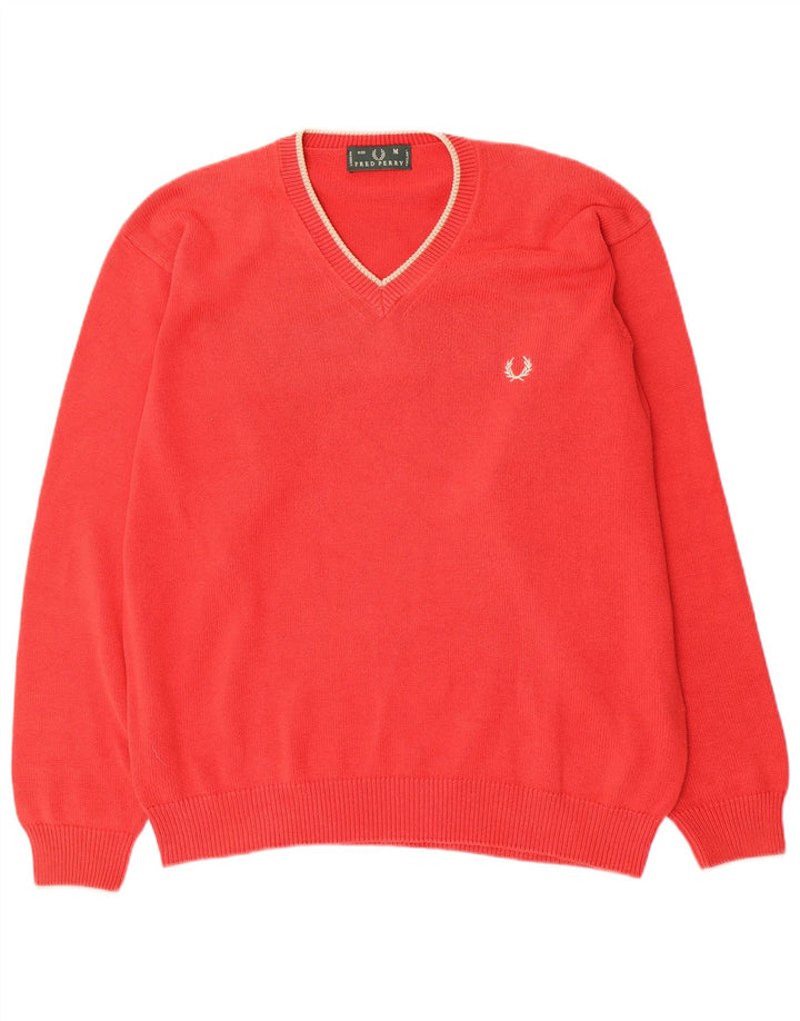FRED PERRY Pull Col V Homme Rouge Moyen Coton